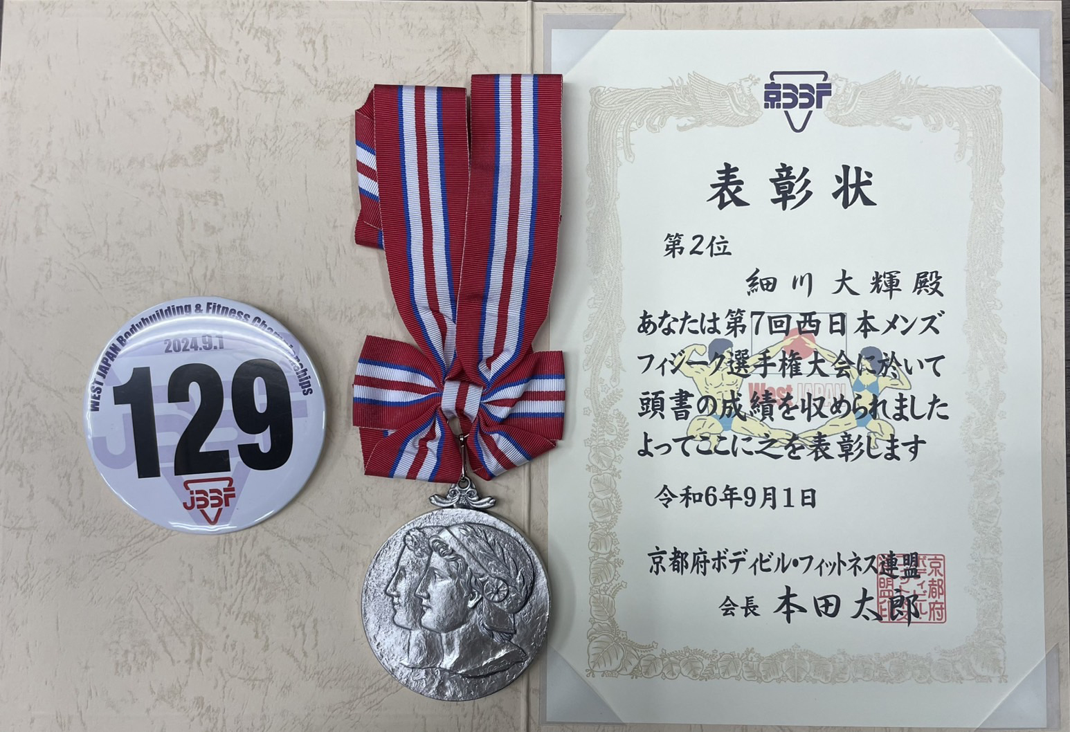 ▲西日本フィジーク2位